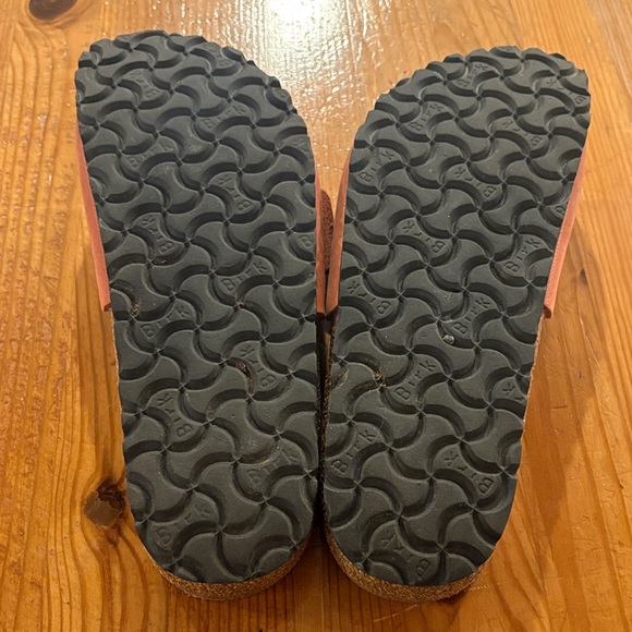 Birkenstock Sandals with Orange Straps and Gold Buckle - Picture 11 of 11